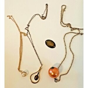 1/20th 12k gp Lot Necklaces Twisted Serpentine Chain Pendant Charm 4 pc Vintage